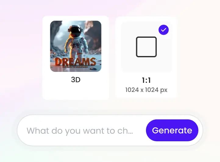 Prompt to edit, restyle or resize your design.
