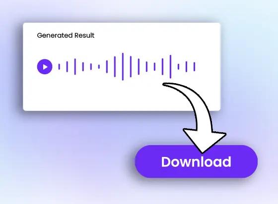 Preview and download the generated audio file.