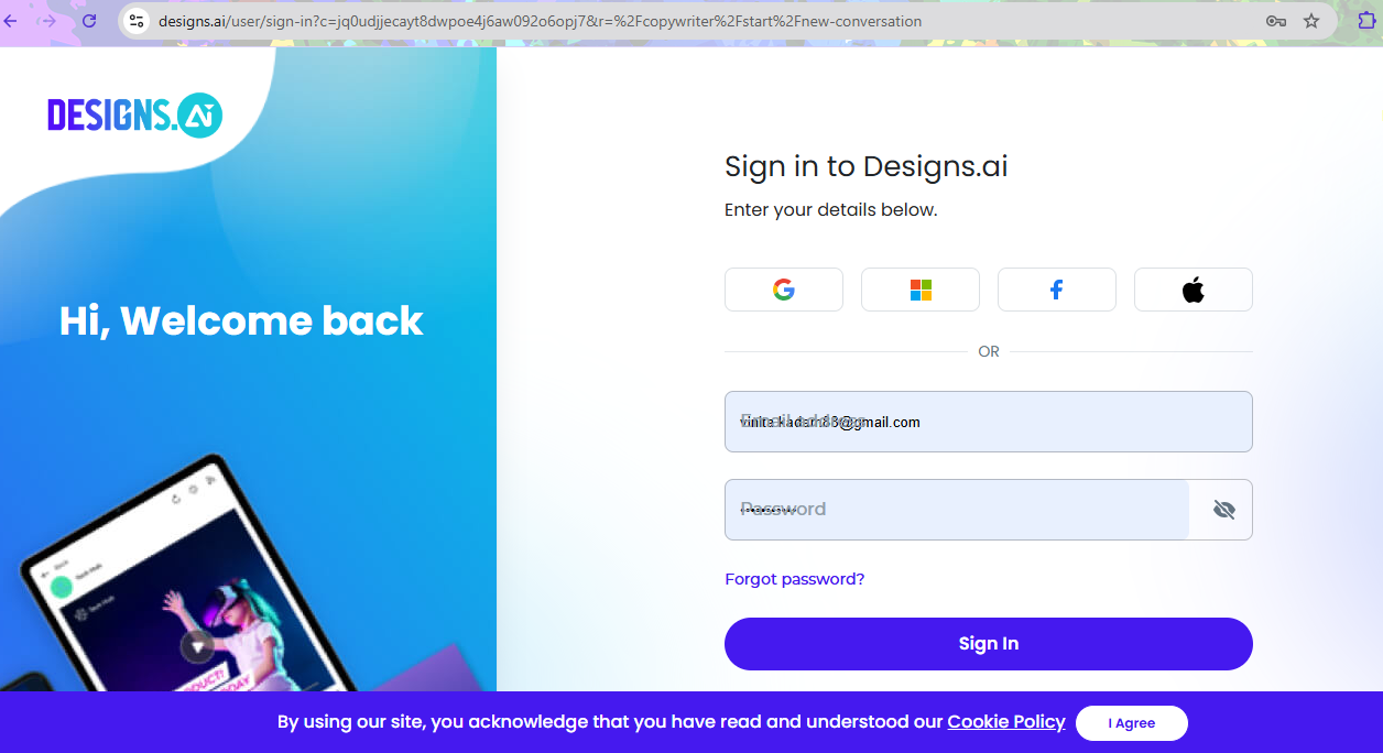 Setting Up an Account for Designs.AI